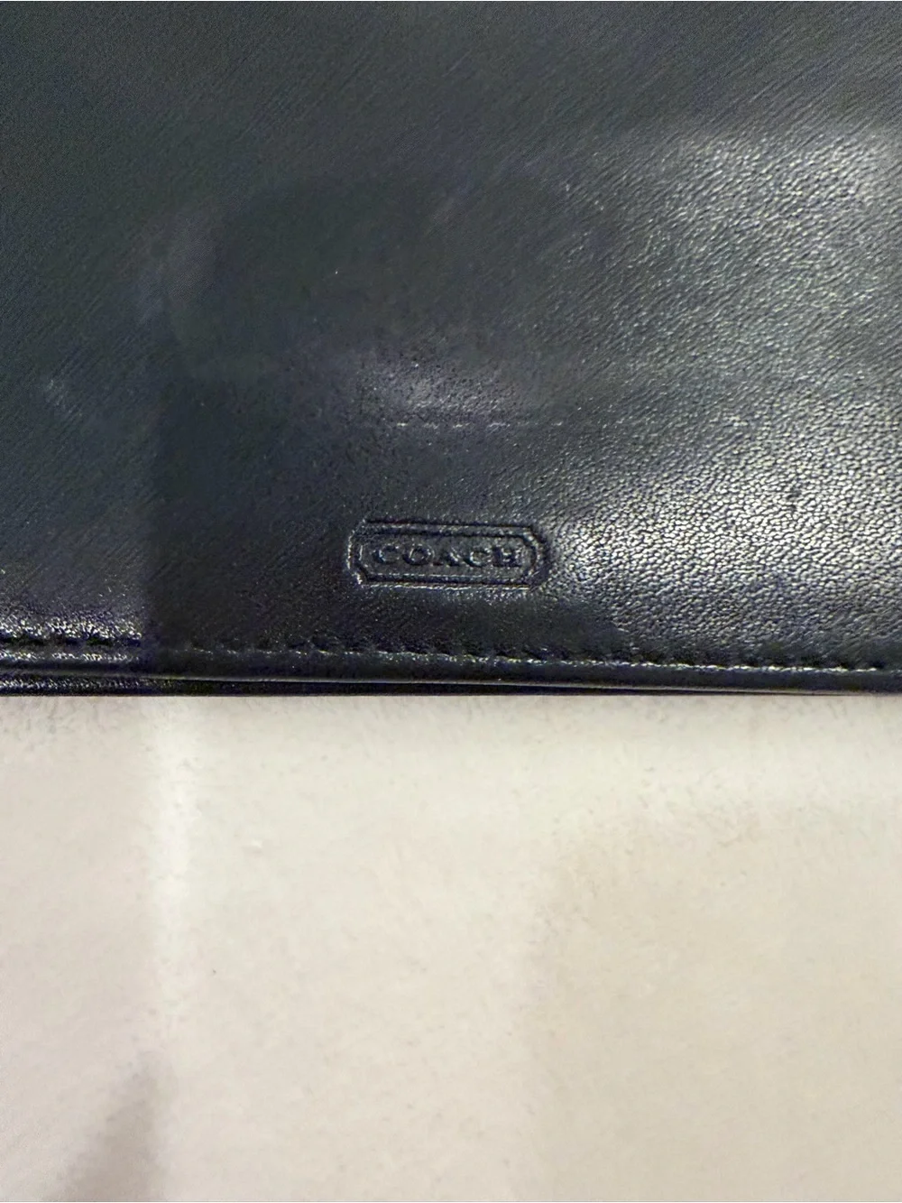 “Vintage COACH Black Smooth Leather Checkbook Cover Wallet Case”